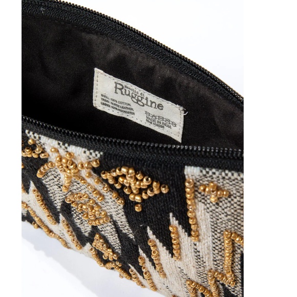 Handmade Beaded Cotton Ethnic Pattern Clutch - Picture 3 of 4